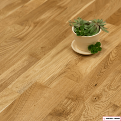 Паркетная доска PolarWood Classic Дуб Ливинг 188 мм 3-х полосная без фаски лак замок 2G толщина 14 мм 3.41 м2