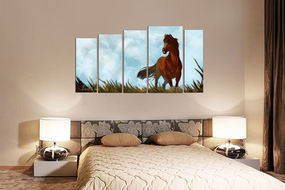 Модульная картина "Гордый мустанг"