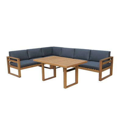 Угловой комплект Booka обеденным столом из массива