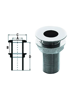 Стакан дренажный 1" с гайкой, нерж.сталь