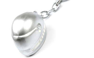 Брелок «Мотоциклетный шлем», СЕРЕБРО