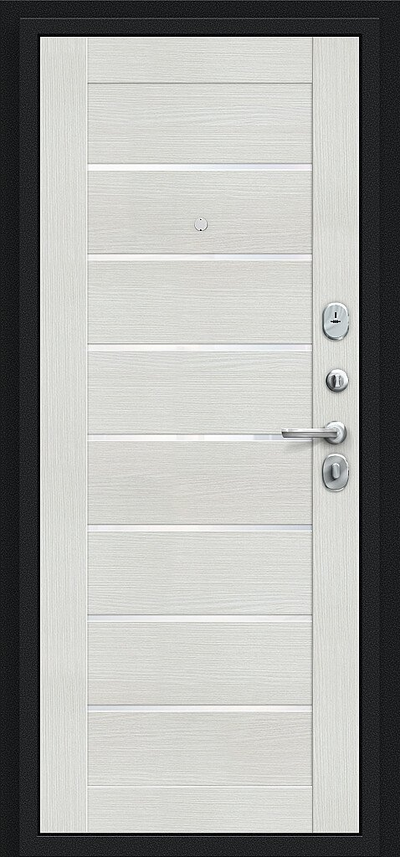 Дверь Входная  "Техно" Bianco Veralinga WW/Букле черное