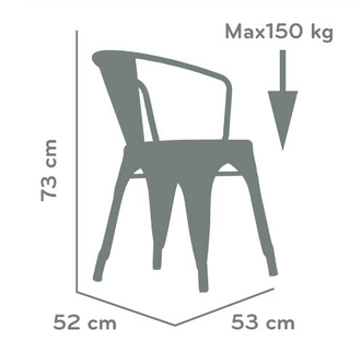 Кресло N-245 Tolix Wood style BR сидение- шпон натуральный, цвет каркаса RAL