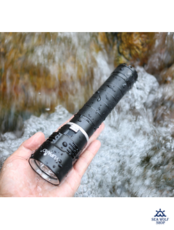 Фонарик для дайвинга Yupard-SH, три L2-1200Lm, скольз.выкл /желтый, Ак26650