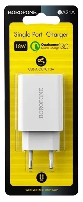 6931474702067	СЗУ розетка  Borofone BA21A Long journey 1USB 18W