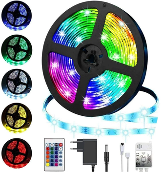 Светодиодная лента с пультом LED RGB 5 метров, 12В, IP65  #A-8 1шт