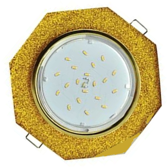 Светильник встраиваемый Ecola GX53 H4 5312 Стекло 8-угольник золото-золотой блеск 38x133 FQ538AECH