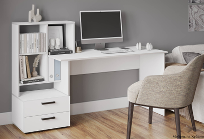 СКМ-5 компьютерный стол Белый с тиснением «Древесные поры»