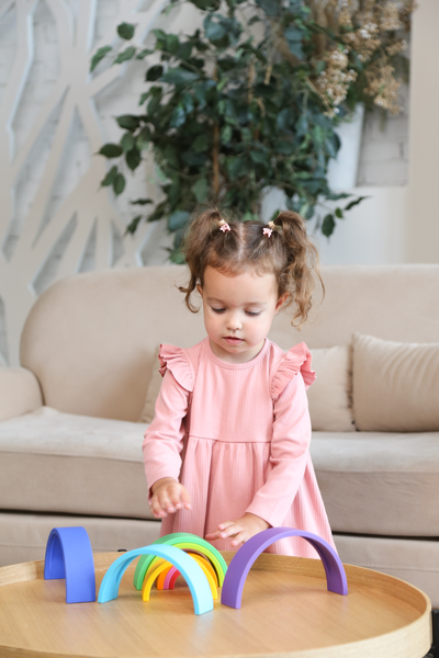 Пирамидка - прорезыватель из пищевого силикона Радуга большая