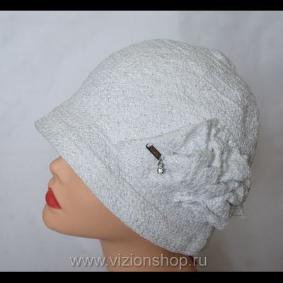 летняя шляпка клош Италия Vizio белая фото