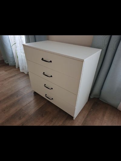 Эва КМ-021 комод 4 ящика (улучшинная фурнитура) Белый