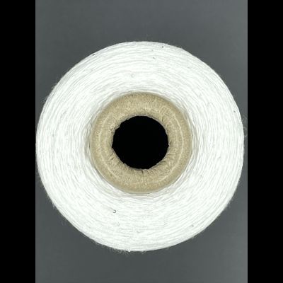 100% МЕРСЕРИЗОВАННЫЙ ХЛОПОК С СЕРЕБРИСТОЙ МИКРОПАЙЕТКОЙ 1мм, 250 грамм/2000 метров, цв. 002 белоснежный