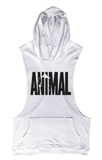 Майка Animal с капюшоном, белая, XL