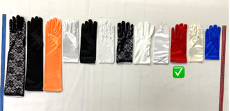 Перчатки атласные (короткие), цв. Красный, ST-94-5