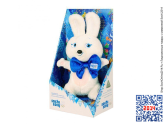 Мягкая игрушка-талисман Зайка с бантом высотой от 12 до 110 см (15 вариантов)