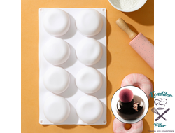 Форма для выпечки и мусcовых десертов, 8 ячеек, 30х18х3 см "Пуэнти"