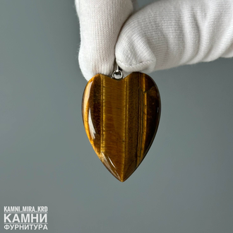 Кулон серцевидной формы фри-форм 34х25 мм из натурального камня, цена за штуку