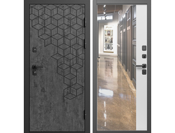 Дверь Спейс бетон с панелью Зеркало фацет