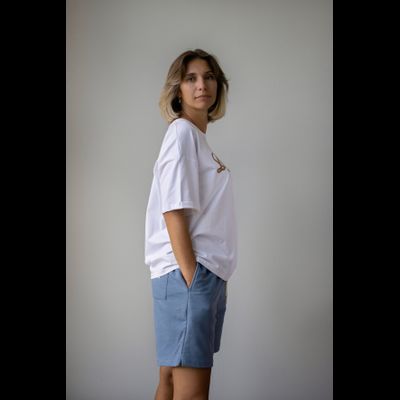 Женский костюм бело-голубой "Дари"