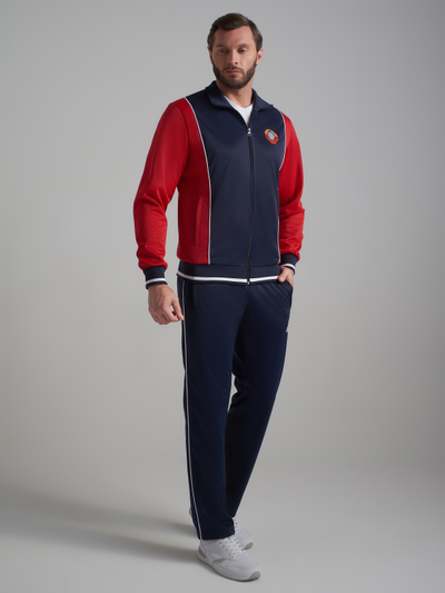 Спортивный костюм мужской с символикой  СССР 10SKM-1575 темно-синий.