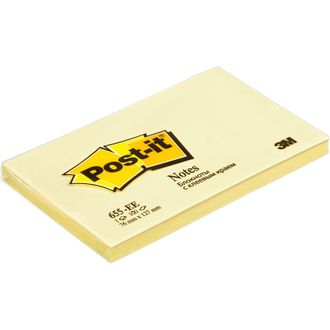 Блок-кубик Post-it 655, 76х127, желтый (100 л)