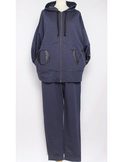 КОСТЮМ ЖАКЕТ НА МОЛНИИ И БРЮКИ "LOVE" синий р.50