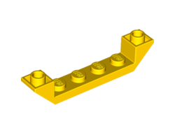 Slope, Inverted 45 6 x 1 Double with 1 x 4 Cutout, Yellow (52501 / 4503844 / 6268918)