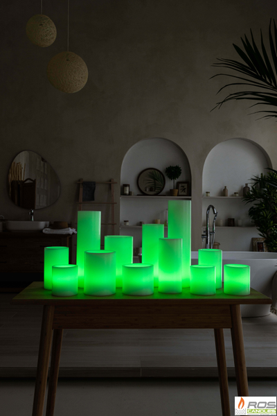 Большой набор LED свечей с парафиновыми плафонами, "Цветной"