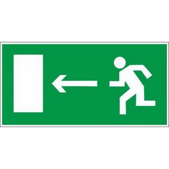 Знак безопасности E04 Направление к эвакуационным выходам налево, плёнка, фотолюминесцентный, 300х15010шт