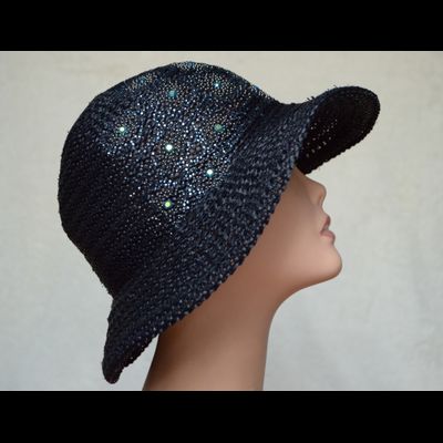 Шляпа с украшениями камнями Vizio Италия 6004 F 1 черная