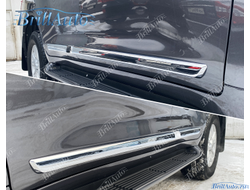 Молдинги Toyota Land Cruiser 200 узкие хром