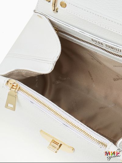 СУМКА ЖЕНСКАЯ GILDA TONELLI 5005 БЕЛОГО ЦВЕТА ИЗ НАТУРАЛЬНОЙ КОЖИ