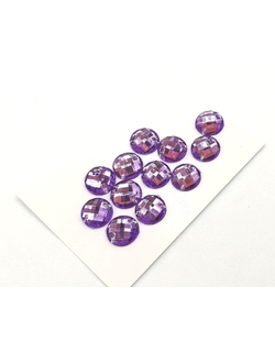 Стразы акриловые пришивные 8 мм, цвет фиолетовый 04