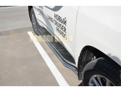 Защита штатного порога d60 для Toyota Land Cruiser Prado 150 Black Onyx (2020-...)