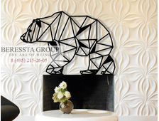 декор на стену из металла медведь