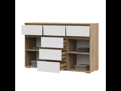 Хелен КМ 05 Комод 6 ящиков и 2 створки 1500х960х465 крафт золотой/белый