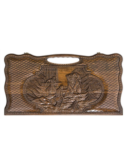 Нарды резные "Охота на медведя" от мастера Карена Халеяна