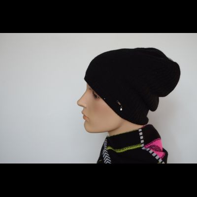Женская шапка из кашемира Италия Vizio 1103 CL черная
