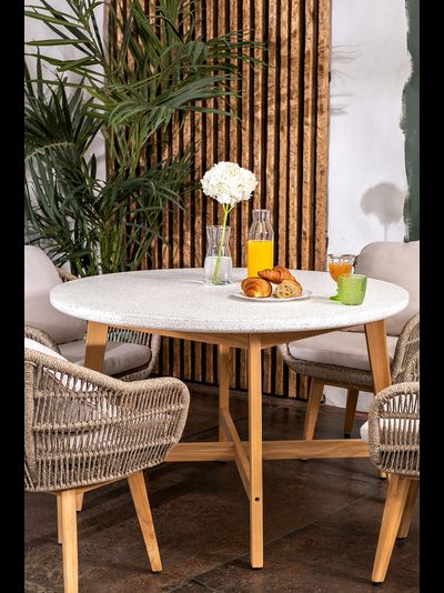 Стол обеденный из тика Talara 120 см