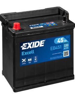 АККУМУЛЯТОР АВТОМОБИЛЬНЫЙ EXIDE EXCELL EB451 L+ 45AH 330А (EN)