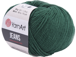 Jeans Yarn Art пряжа цвет № 92 сосновый зеленый