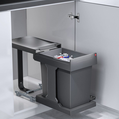 Встраиваемое мусорное ведро 20л Solo Hailo 3636001 выдвигается синхронно