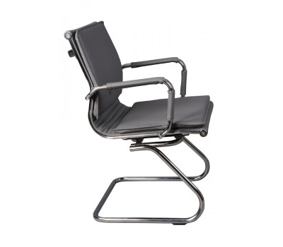 Кресло Бюрократ CH-993-Low-V серый искусственная кожа низк.спин. полозья металл хром