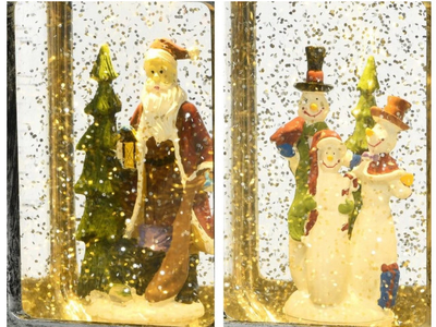 Новогодний  LED фонарь с поддувкой снега, 30см (два вида)