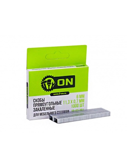 Скоба 6мм закаленная для мебельного степлера, 1000 шт