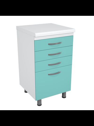 Тумба металлическая с ящиками на опорах ТМЯ-4.0