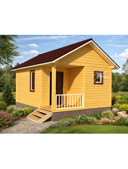 Д-02 ДАЧНЫЙ ДОМ ИЗ БРУСА: ГАБАРИТНЫЕ РАЗМЕРЫ: (6Х4М), ОБЩАЯ ПЛОЩАДЬ: 24М²