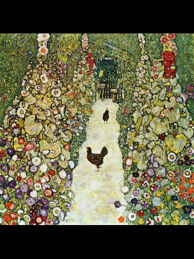 Купить греющую картину с фото репродукции Густава Климта Садовая аллея с курицами