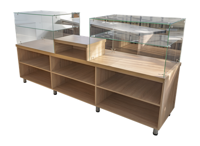 (TSV 32) Витрина "SIMPLE" с 2-мя стеклянными кубами