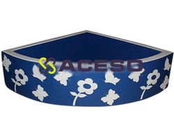 «Сухой бассейн» с аппликацией (угловой) - Цветы сине-белый